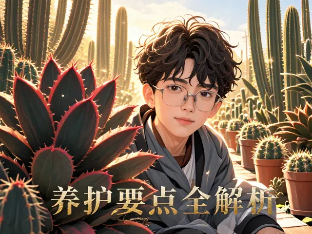 冬季仙人掌移至向阳处，叶色深绿泛红，养护要点全解析