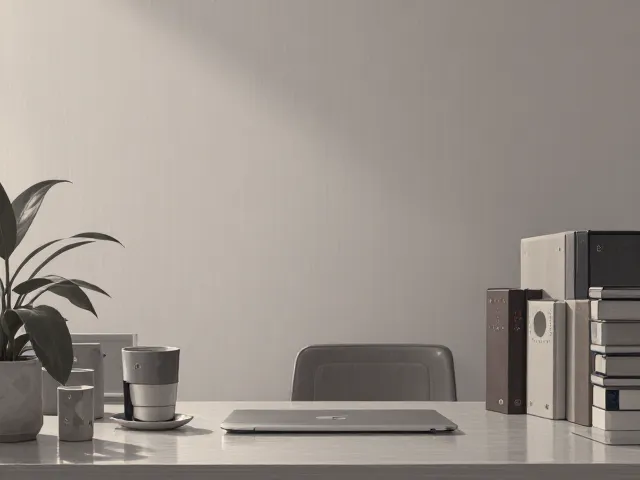北欧简约莫兰迪色系办公室桌面布置灵感