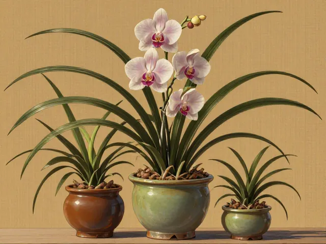 兰花配陶瓷花盆,大小比例协调指南,选对盆型更美观