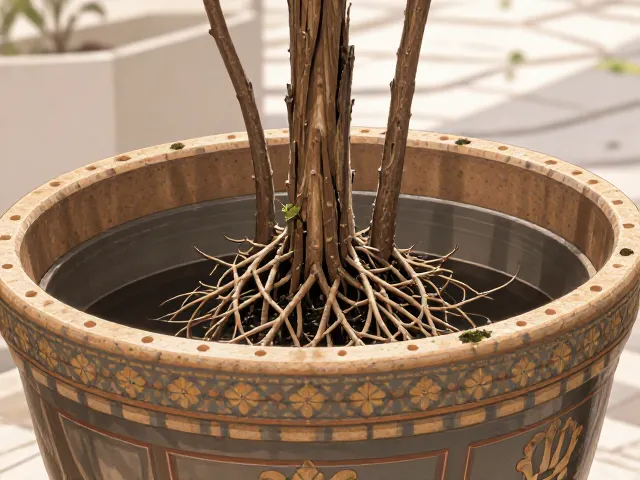 波西米亚风陶瓷花盆，自带内衬滤水层，养花不烂根