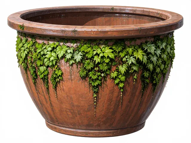 云南建水紫陶花盆防苔藓涂层技术,解决潮湿易长青苔难题
