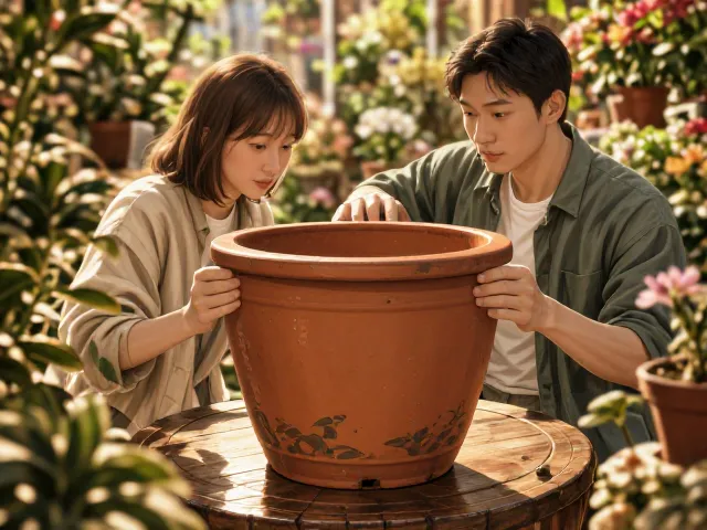 云南建水紫陶花盆，花卉盆栽养护与选购指南