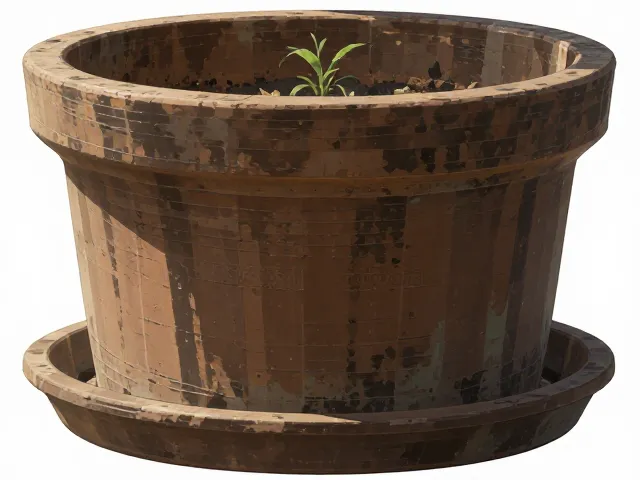 江苏宜兴陶瓷花盆带托盘,防漏水设计,居家绿植养护首选