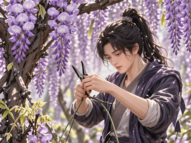 紫藤春季萌芽修剪指南,促生长迅速,打造满架繁花