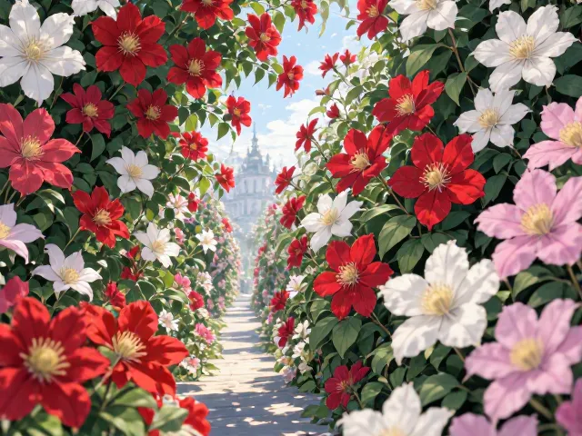铁线莲,四季常绿观花,热情奔放打造花园焦点