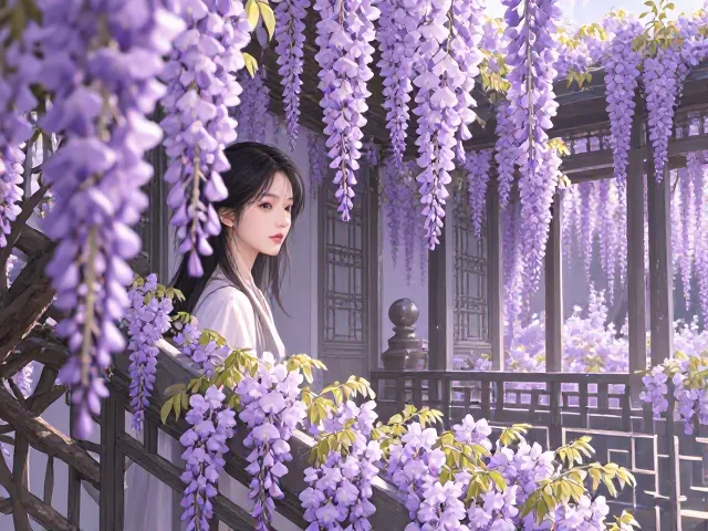 紫藤花寓意步步高升，优雅藤本植物，寓意美好，适合庭院种植