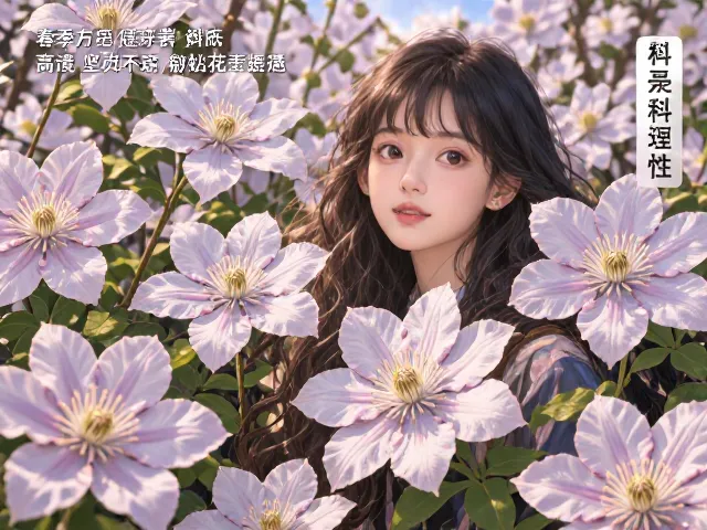 春季铁线莲盛放,寓意坚贞不渝的花语解读