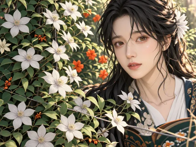铁线莲牵引固定技巧，搭配凌霄花打造垂直花园，省力又美观