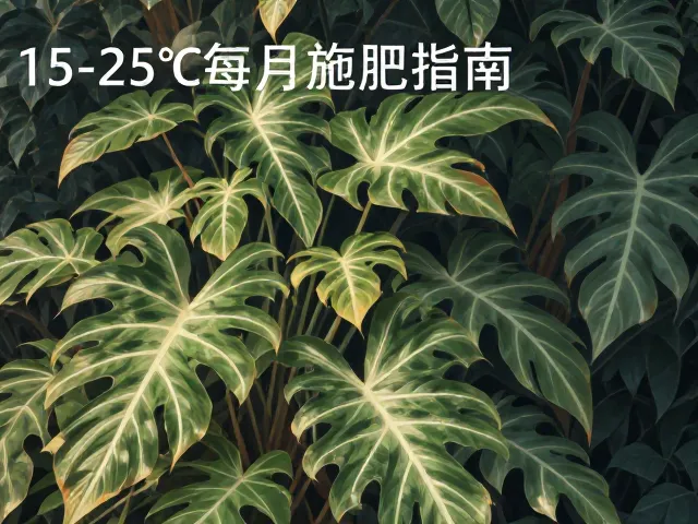 合果芋生长期每月施肥指南,15-25℃最佳养护温度
