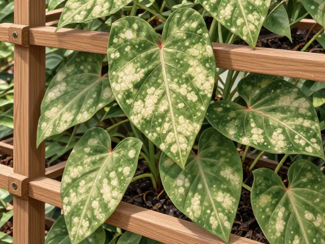 合果芋白粉病怎么处理？搭配木质花架防虫养护指南