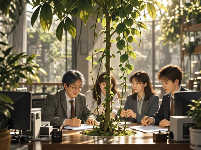 爱之蔓打顶控高技巧,打造办公桌桌面精致垂吊景观