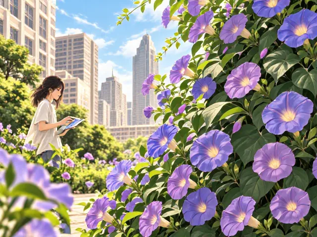 城市公园牵牛花怎么养?疏剪徒长枝促爆盆,新手必看养护技巧