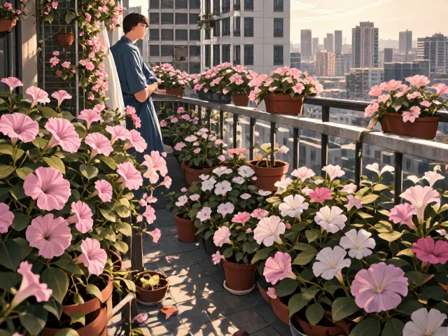 阳台立体绿化,牵牛花冬季落叶过早?3招解决