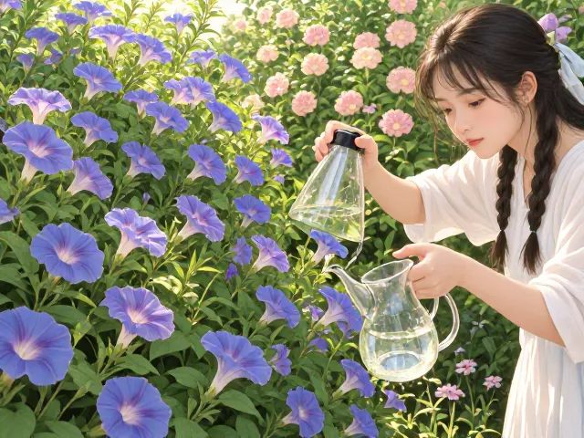 夏季牵牛花浇水技巧,搭配观花植物,打造爆盆花海