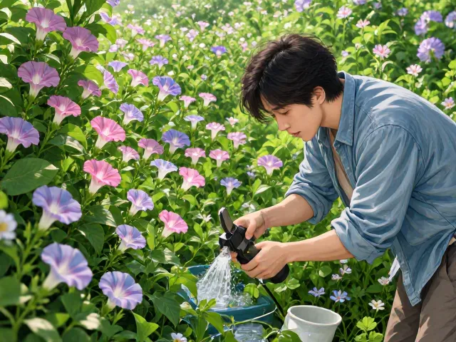 夏季牵牛花浇水技巧,搭配观花植物,打造爆盆花海