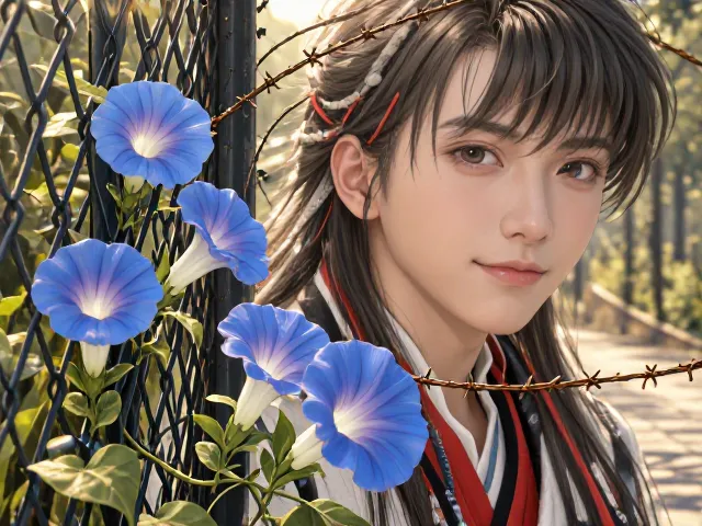生态保护区铁丝网旁，牵牛花如何顽强生长？