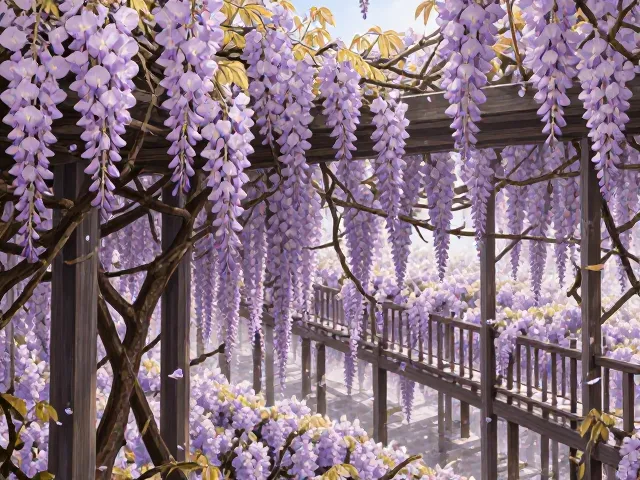 紫藤秋季护叶春季促芽，养出满架花海的秘诀