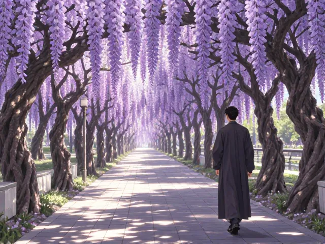 紫藤公园步道实景与虚实结合体验，沉浸式打卡攻略