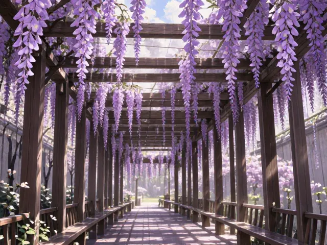 紫藤木质廊架搭配遮阳网，打造夏日清凉庭院，SEO优化指南