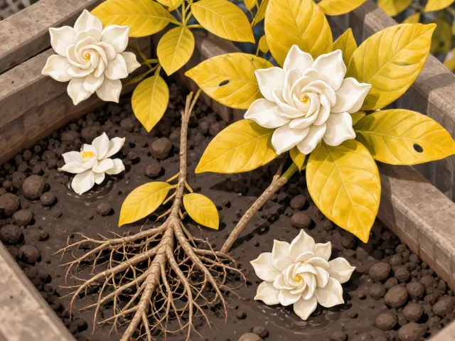 栀子花黄叶烂根?调好土壤pH值,防积水保根系
