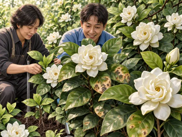 栀子花炭疽病防治,叶片斑点枯萎?3步急救,重现团圆和睦绿意