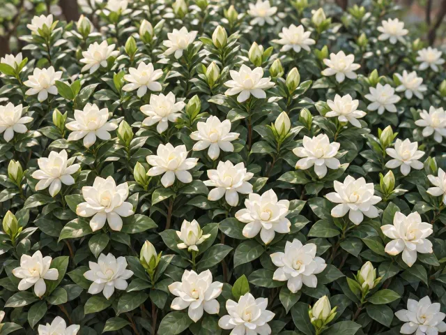 庭院绿化栀子花,掌握花芽分化技巧,让花开爆盆