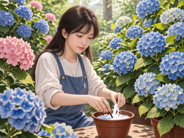 绣球花花大色艳，花后补氮肥促复花，盆栽养护技巧详解