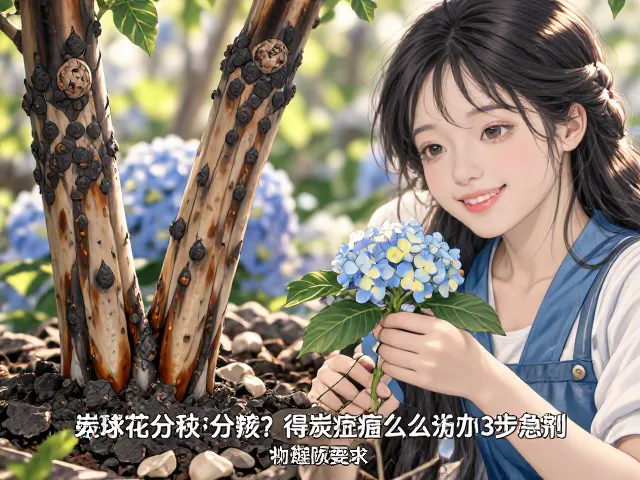绣球花分株分蘖后得炭疽病怎么办？3步急救与预防指南