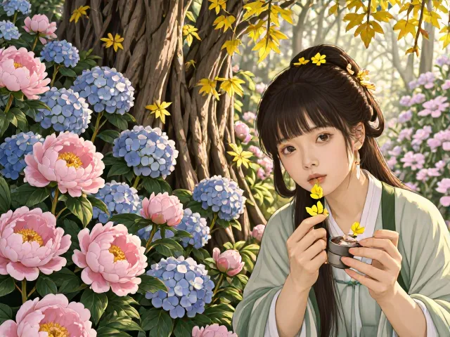 绣球花芍药花后补氮肥,促根壮苗防黄叶,来年花开爆盆