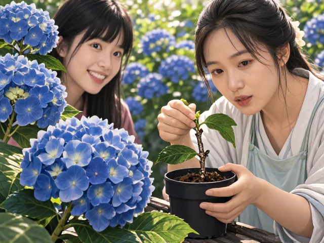 绣球花嫁接培育技巧，花前补磷钾，促花大色艳