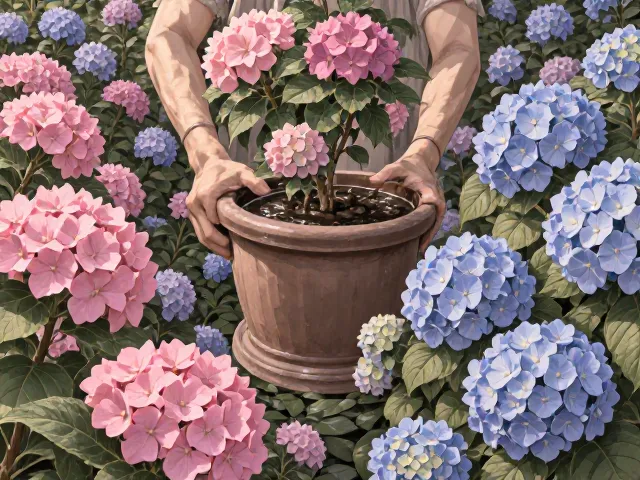 绣球花嫁接培育技巧，花前补磷钾，促花大色艳