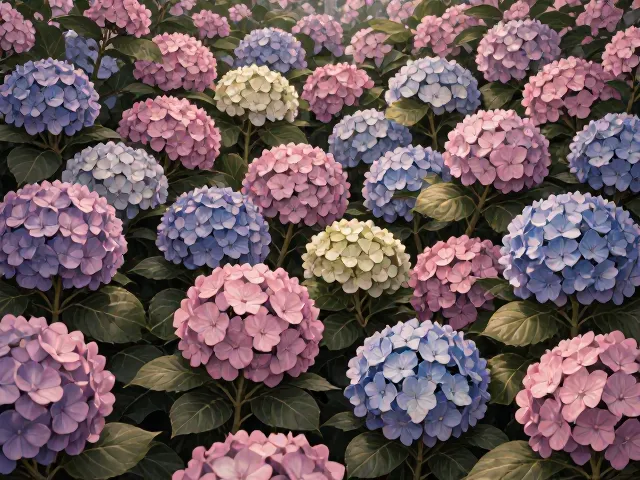绣球花秋季复花秘籍,休眠期重剪促爆花