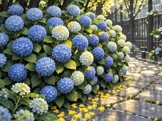 庭院孤植绣球花浇水过多导致黄叶?3招急救与正确养护指南