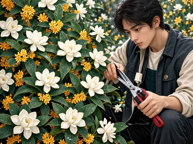 栀子花桂花养护，保持土壤湿润，花开满枝香气扑鼻
