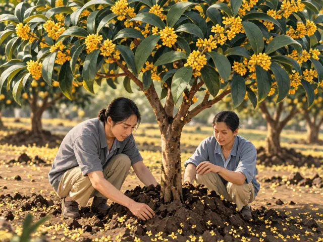 桂花树分株移植,选对中性微酸性土,成活率翻倍!