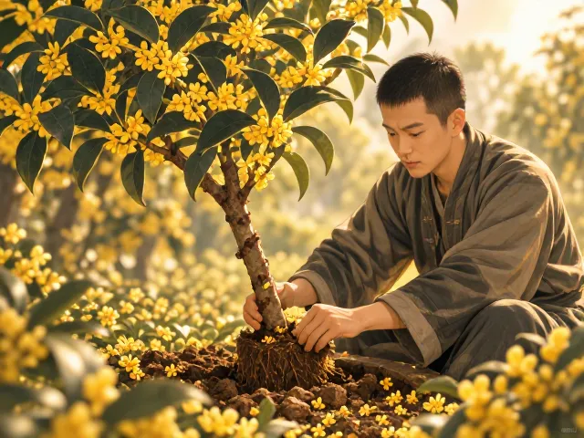 桂花树分株移植,选对中性微酸性土,成活率翻倍!