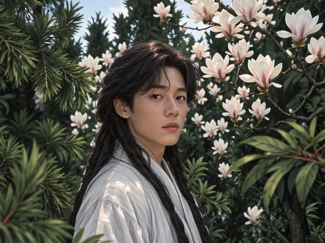 北美温带松柏落叶与玉兰花,解读高洁品格的自然隐喻