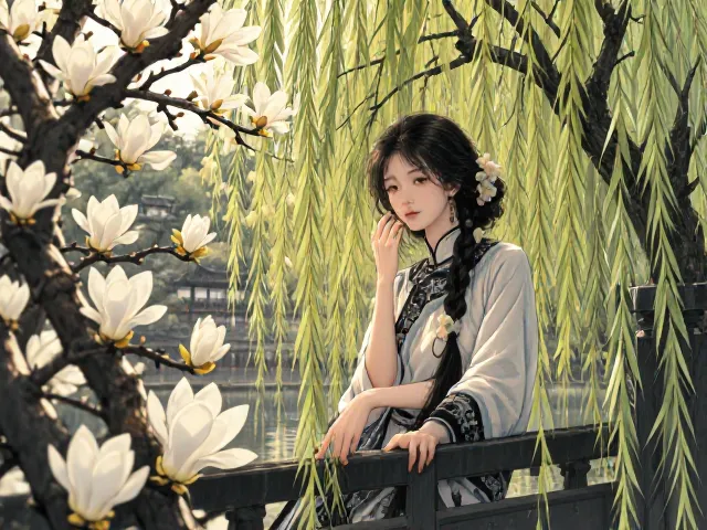 玉兰花与柳树的诗意邂逅,果实观赏指南,读懂离别与柔情