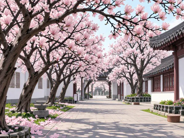 玉兰花专类园造景,捕捉季节性变化显著的自然美学