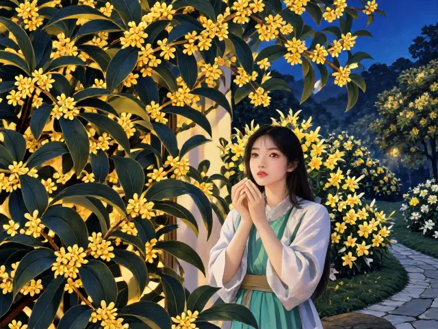 桂花与夜来香搭配,打造高级感园艺装饰,夜间香气袭人