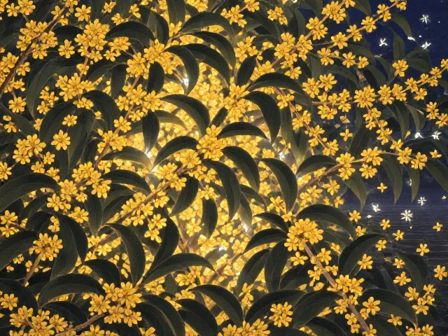 桂花与夜来香搭配,打造高级感园艺装饰,夜间香气袭人