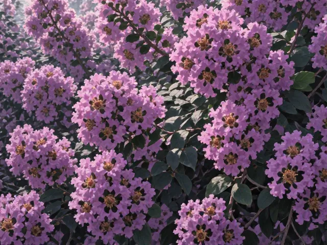 紫薇花，以观赏花朵为主要目的，象征高洁品格