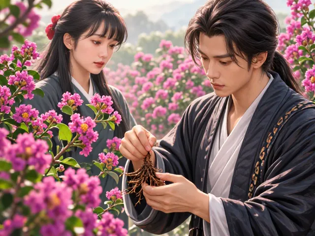 紫薇花花期延长技巧,根系检查与养护指南