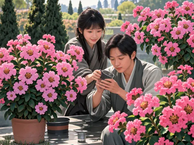 紫薇花怎么养?适度浇水技巧与花坛布置攻略