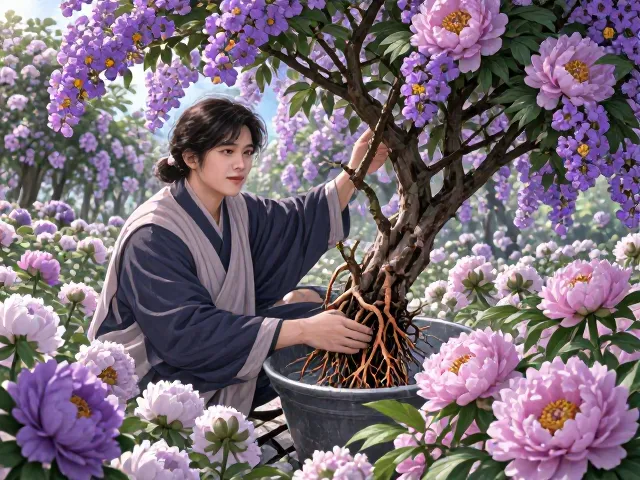 紫薇花与牡丹合理施肥指南,促花保叶,花开繁茂不烂根
