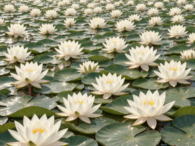 白睡莲，古典诗词常客，花期长且美，庭院种植首选