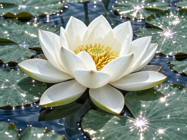 白睡莲荷花寓意高洁?揭秘叶片蜡质层如何守护圣洁之美