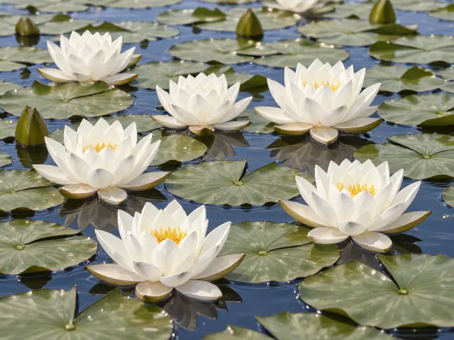 富营养化水体治理，白睡莲与金银莲花的净化效果对比