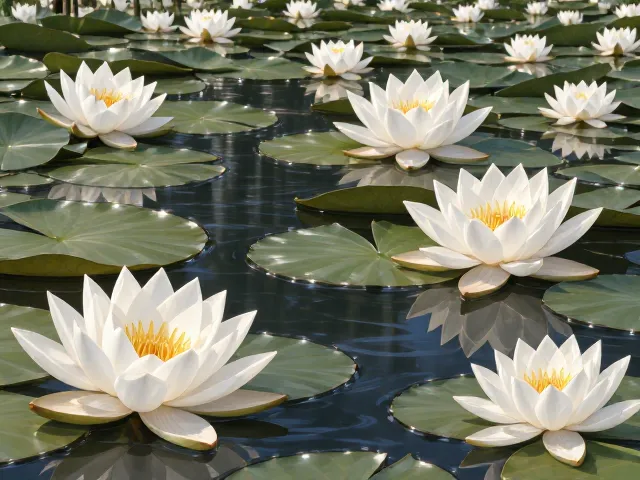 白睡莲,构建水生昆虫共生生态,打造高生物多样性水景