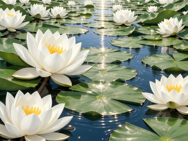 白睡莲,构建水生昆虫共生生态,打造高生物多样性水景